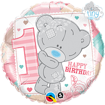 Balão Foil Tatty Teddy 1º aniversário menina