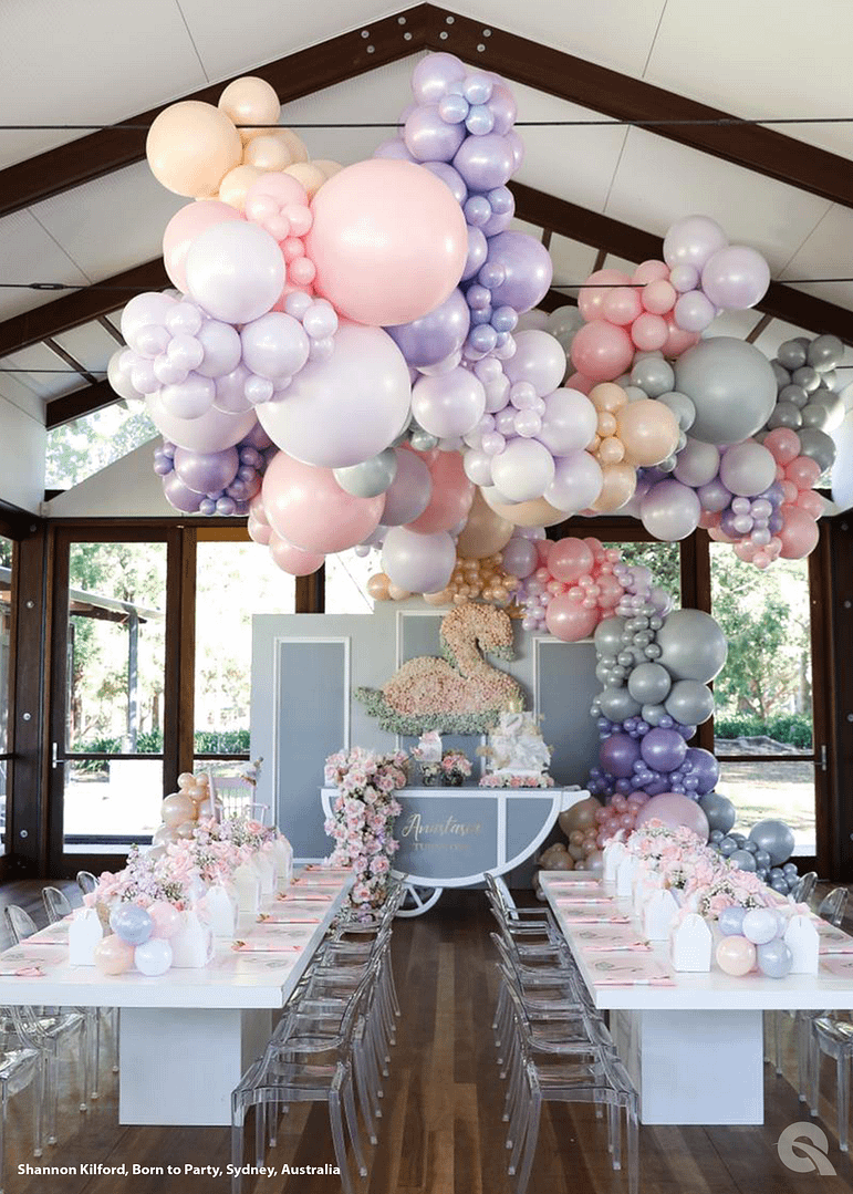 exemplo decoração organica balões para teto